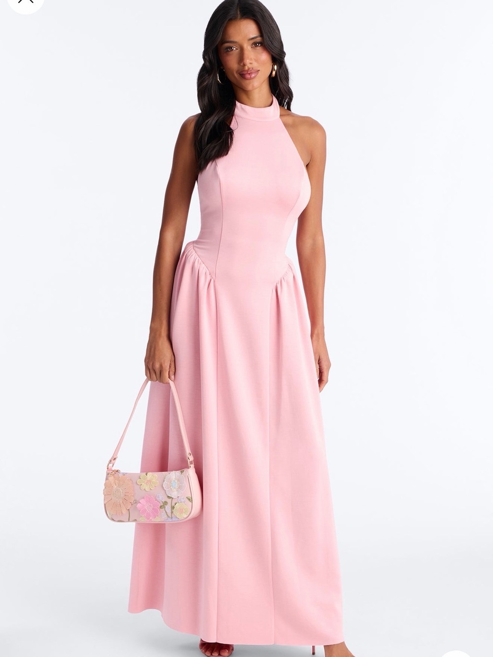 Pink Halter Maxi Dress